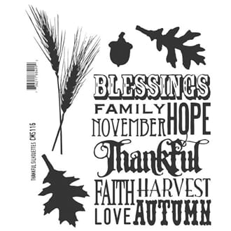 Tim Holtz: Thanksful Silhouettes - Cling Rubberstamp set