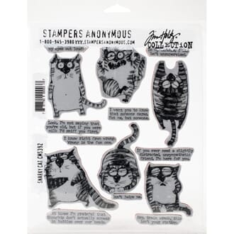 Tim Holtz: Snarky Cat Cling Stamps, str 7x8.5 inch