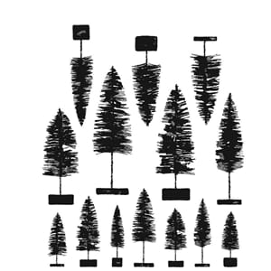 Tim Holtz - Bottlebrush Trees Cling Stamps