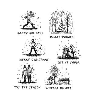 Tim Holtz - Holiday Sketchbook Cling Stamps