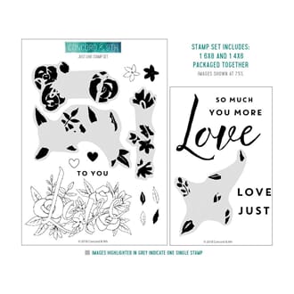 Concord & 9th: Just Love Clear Stamps, 4x6 & 6x8 inch, 2 set