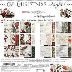 Craft O'Clock - Oh Christmas Night 8x8 Inch Medum Papers Set