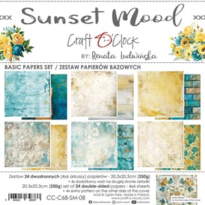 Craft O'Clock - Sunset Mood 8x8 Inch Basic Papers Set