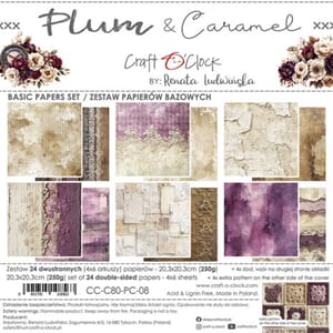 Craft O'Clock - Plum & Caramel 8x8 Inch Basic Papers Set