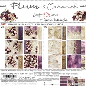 Craft O'Clock - Plum & Caramel 8x8 Inch Medium Papers Set