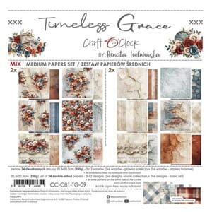 Craft O'Clock - Timeless Grace 8x8 Inch Medium Papers Set