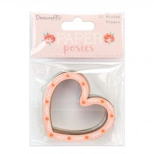 Dovecraft: Paper Posies Wooden Heart Frames, 12/Pkg