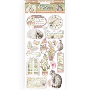 Stamperia: Orchid and Cats Chipboard, 19/Pkg