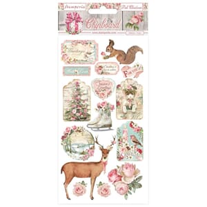 Stamperia: Chipboard 15x30cm Pink Christmas