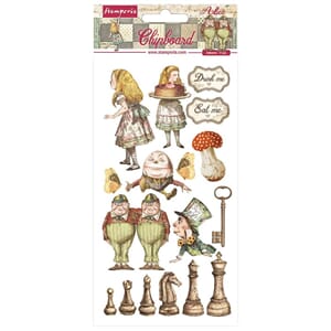 Stamperia: Alice Through the Looking Chipboard, 17/Pkg