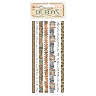 Stamperia - Stripes Art of Travelling Rub-On 4x8,5 Inch