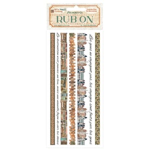 Stamperia - Stripes Art of Travelling Rub-On 4x8,5 Inch