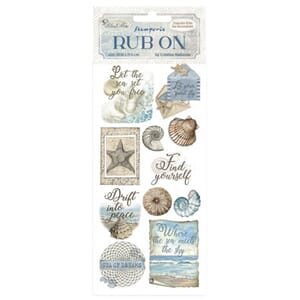 Stamperia - Silent Sea Rub-On 4x8,5 Inch Shells