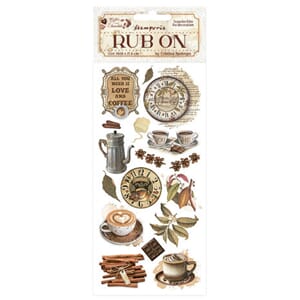 Stamperia - Coffee and Chocolate Rub-On Love And Coffee