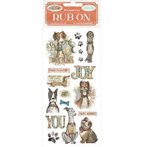 Stamperia - Furry Friends Rub-On 4x8,5 Inch Dog