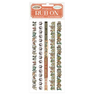Stamperia - Furry Friends Rub-On 4x8,5 Inch Stripes