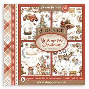 Stamperia - Gear up for Christmas Rub-On 6,1x6,1 Inch Assort