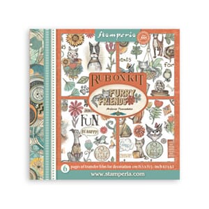 Stamperia - Furry Friends Rub-On 6,1x6,1 Inch Assortment