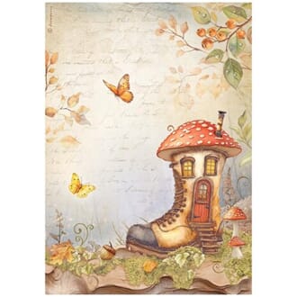 Stamperia - Whispering Woods A4 Rice Paper Boot House