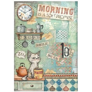Stamperia - Furry Friends A4 Rice Paper Morning is a Soft Pr
