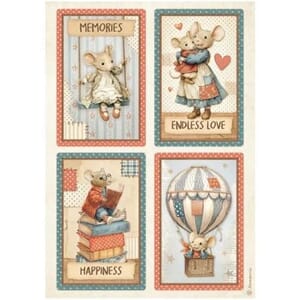 Stamperia - Family A4 Rice Paper 4 Cards