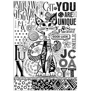 Stamperia - Furry Friends A4 Rice Paper Cat One Color Print