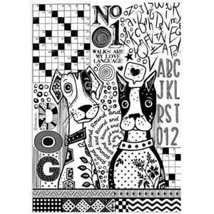 Stamperia - Furry Friends A4 Rice Paper Dogs One Color Print