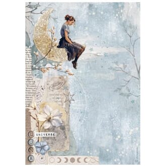 Stamperia - Secret Diary A4 Rice Paper Moon