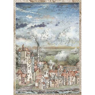 Stamperia - Rice Paper Cityscape, Sir Vagabond