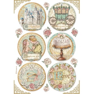 Stamperia - Rice Paper Rounds, Sleeping Beauty