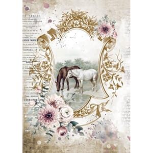 Stamperia - Rice Paper Lake, Romantic Horses
