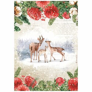 Stamperia - Home for the Holidays Deers A4 Rice Paper