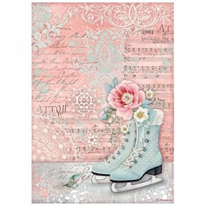Stamperia - Sweet Winter Ice Skates A4 Rice Paper