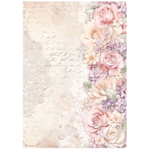 Stamperia - Floral Border Romance Forever A4 Rice Paper