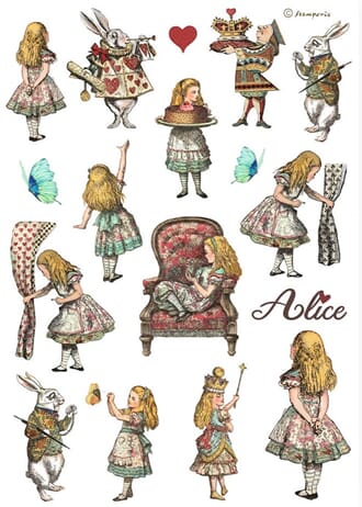 Stamperia - Alice elements A4 Rice Paper
