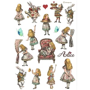 Stamperia - Alice elements A4 Rice Paper