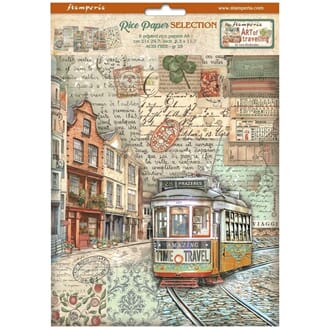 Stamperia - Art of Travelling A4 Rice Paper Selection