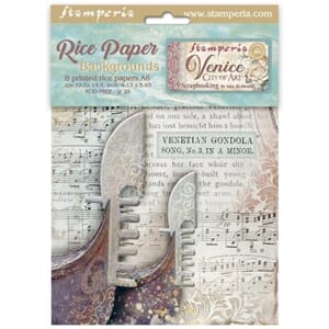 Stamperia - Venice City of Art A6 Rice Paper Backgrounds