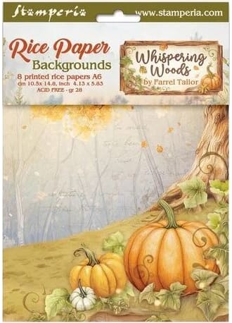 Stamperia - Whispering Woods A6 Rice Paper Backgrounds