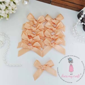 Dress My Craft - Peach Satin Ribbon Bows