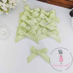 Dress My Craft - Light Green Satin Ribbon Bows