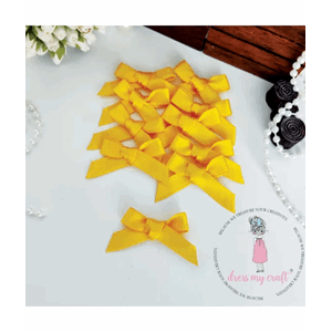 Dress My Craft - Mustard Yellow Satin Ribbon Bows