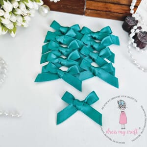 Dress My Craft - Rama Green Satin Ribbon Bows