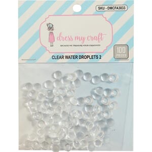 Dress My Craft - Water Droplet #2 Embellishments, 100/Pkg