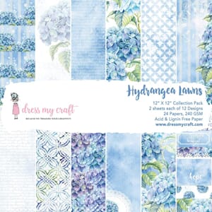 Dress My Craft - Hydrangea Lawns Paper Pad, 12x12 Inch