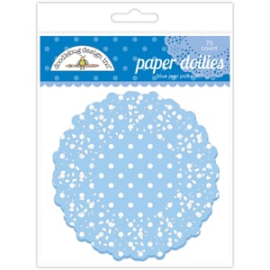 Doodlebug - Blue Jean Polka Dot Doilies, str 11 cm, 75/Pkg