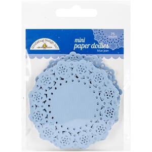 Doodlebug - Blue Jean Mini Doilies, str 7,6 cm, 75/Pkg