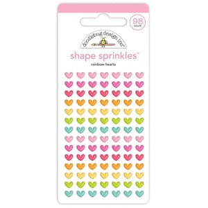 Doodlebug: Rainbow hearts Enamel Embellishments
