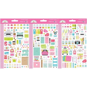Doodlebug: Cute & Crafty Mini Cardstock Stickers 3/Pkg