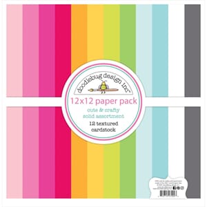 Doodlebug: Cute & Crafty Textured Paper Pack, 12x12 inch